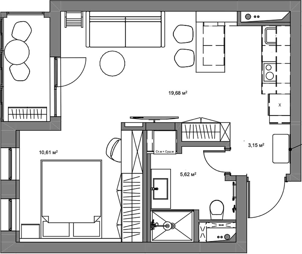 Kezdő lakberendező első munkája a saját otthona, 39m2