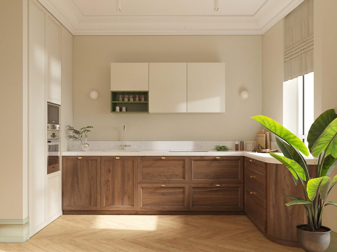 Kifinomult, modern skandináv és japán stílusok fúziója természetes színpalettával 82m2-es lakás berendezésében