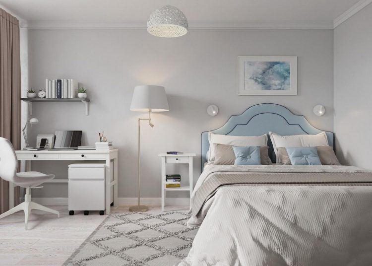 Lány lakása egyszerűen, fehér skandináv bútorokkal, semleges színekkel berendezve