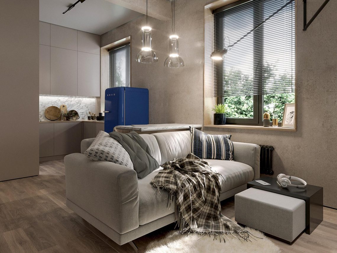 Letisztult, modern, kényelmes otthonná változott a 33m2-es egyszobás lakás