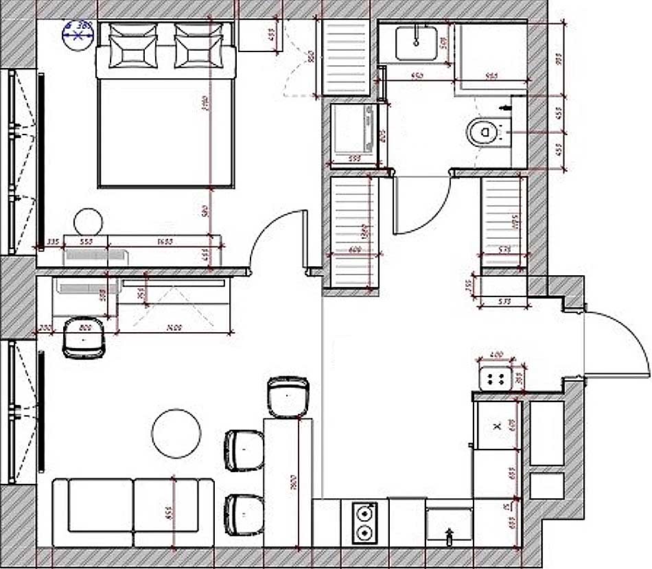 Hogyan lett 38m2 rendkívül elegáns és könnyed tér aranyszínű kiegészítőkkel, kellemes, világos árnyalatokkal