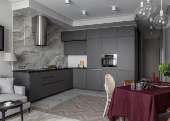 Tágas sarok konyha, szabálytalan alaprajz - család 78m2-es lakása