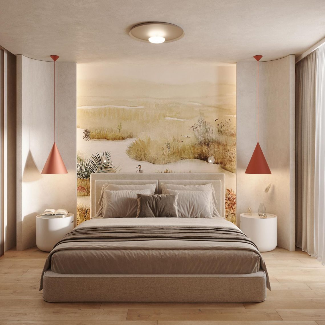 Harmónia és nyugalom természetes anyagokkal, finom natúr színkontrasztokkal kétszobás lakásban