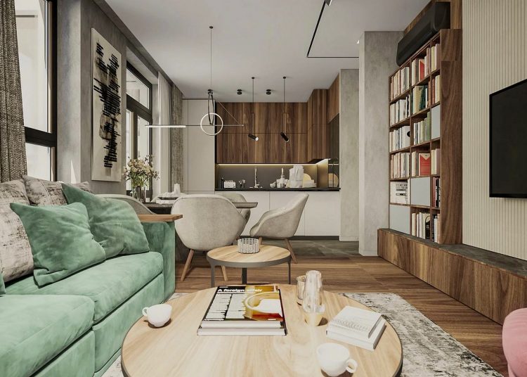 A lakás adottságait maximálisan kihasználó, stílusos berendezés