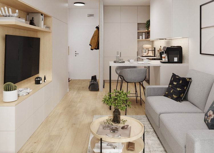 Rendkívül élhetően, ergonomikusan és stílusosan berendezett kis lakás