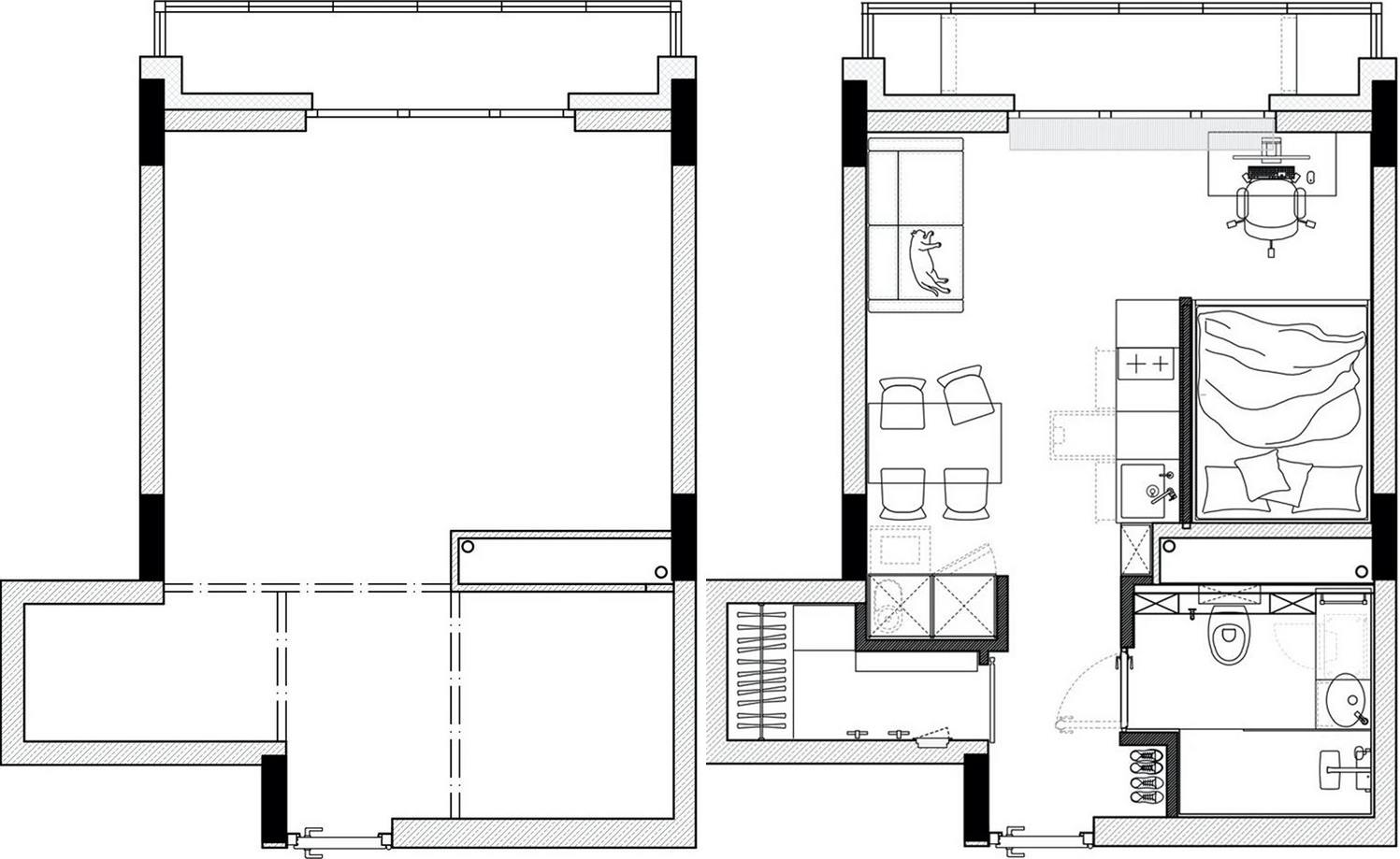 A lakberendező saját kis 29m2-es lakását alakította át stílusosan