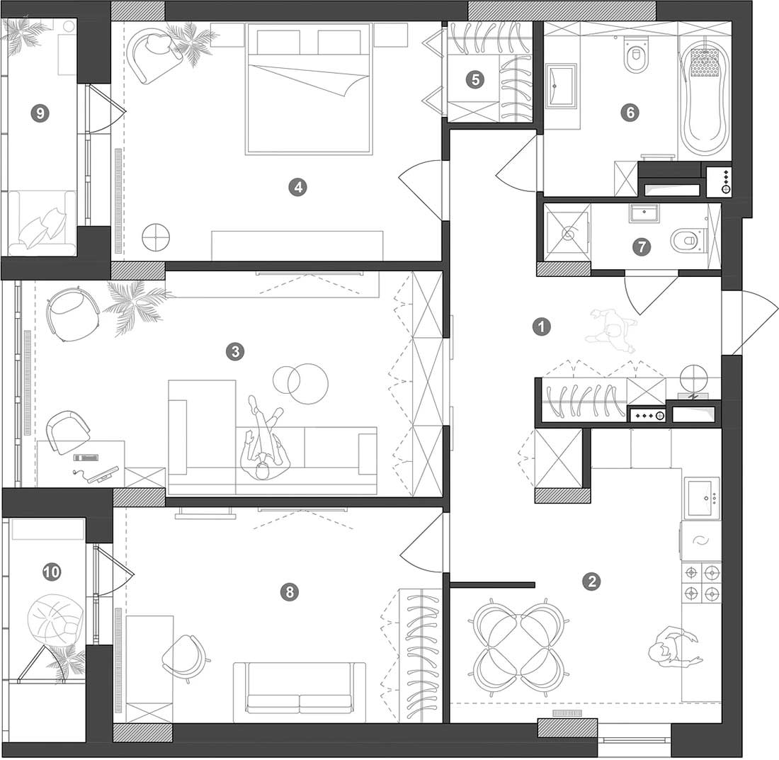 Visszafogott dekoráció, semleges színvilág 102m2-en, házaspár tágas otthona