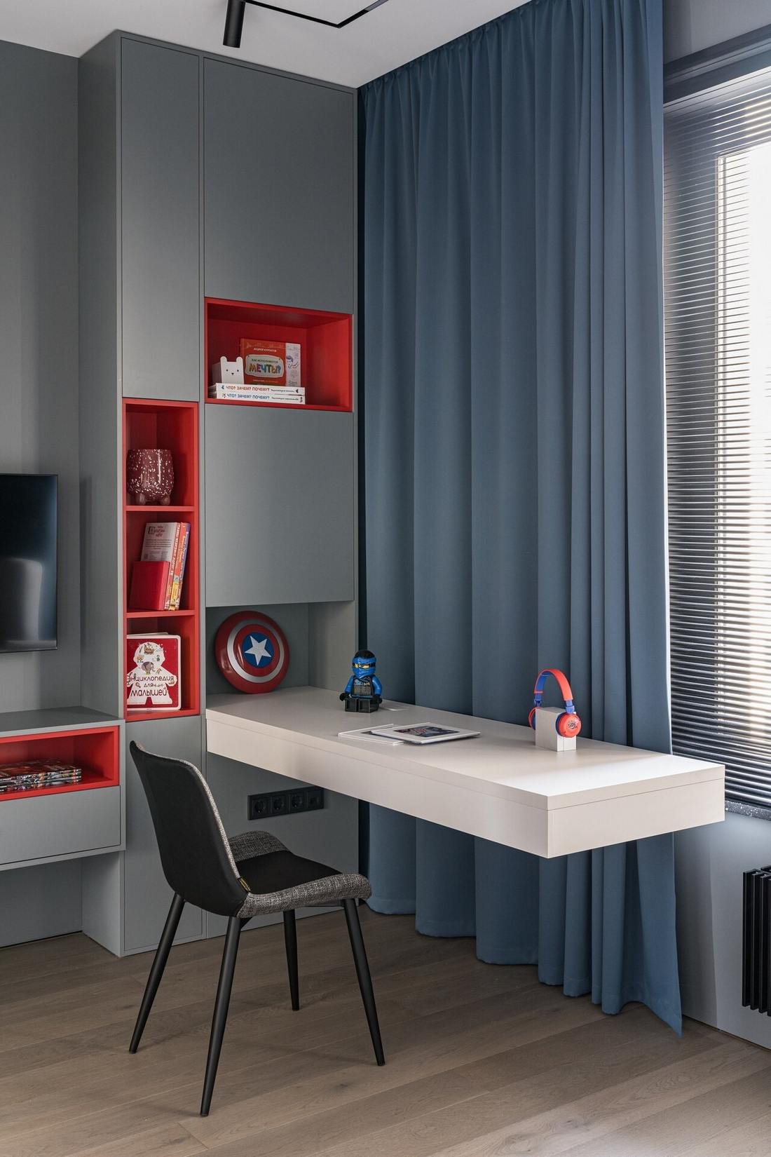 Családi otthon loft, modern és színes elemekkel berendezve, két gyerekszobával Családi otthon loft, modern és színes elemekkel berendezve, két gyerekszobával