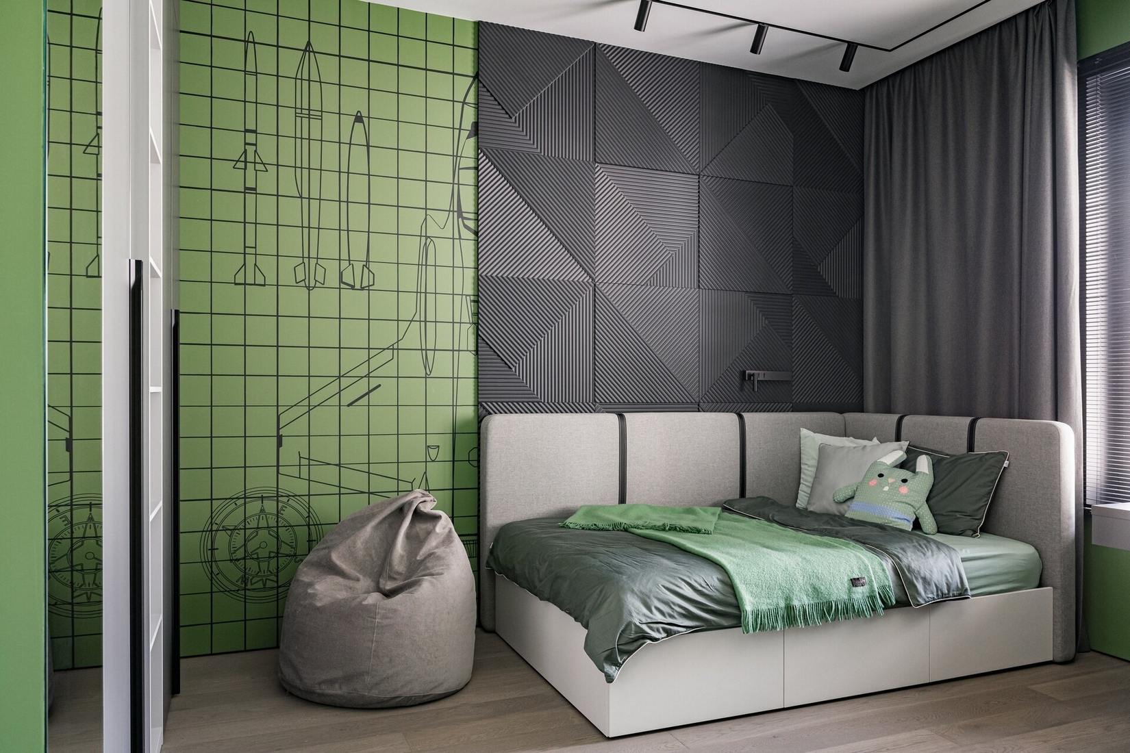 Családi otthon loft, modern és színes elemekkel berendezve, két gyerekszobával Családi otthon loft, modern és színes elemekkel berendezve, két gyerekszobával