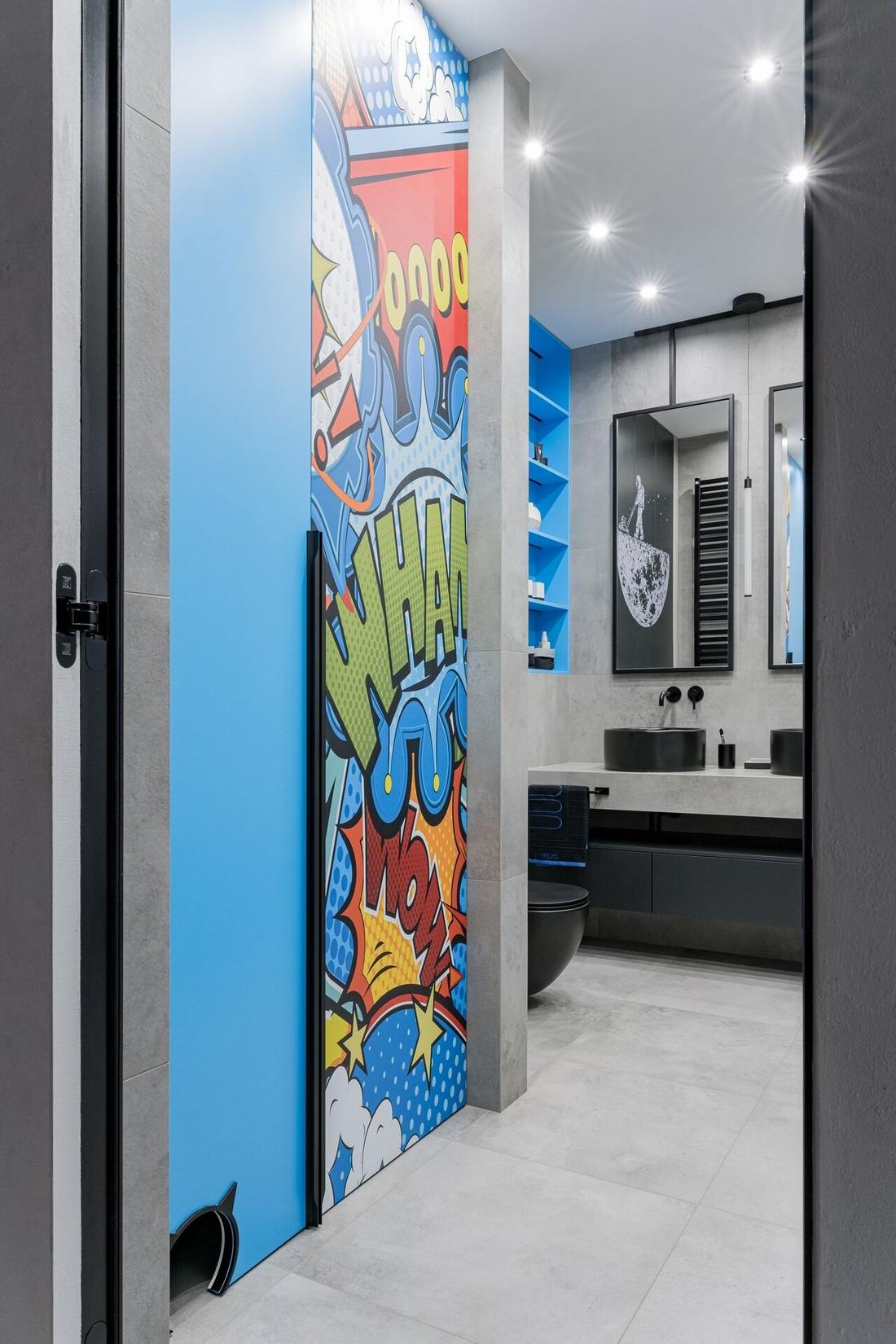 Családi otthon loft, modern és színes elemekkel berendezve, két gyerekszobával Családi otthon loft, modern és színes elemekkel berendezve, két gyerekszobával