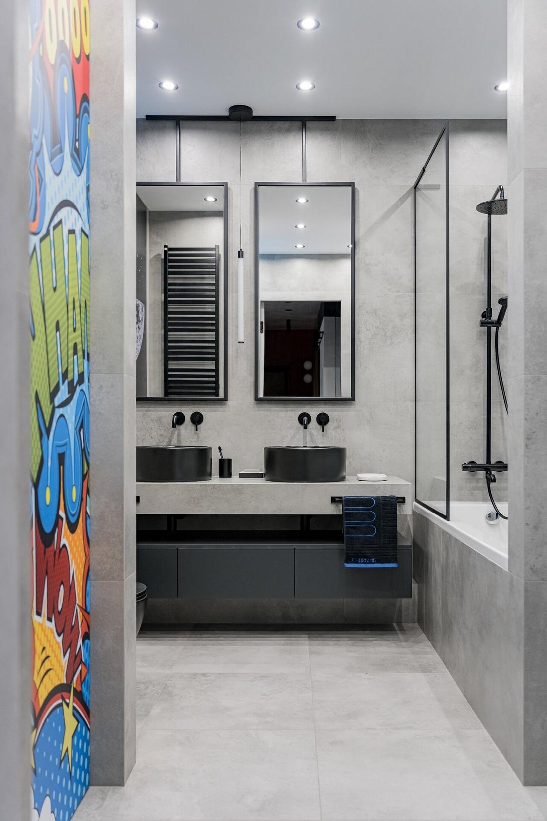 Családi otthon loft, modern és színes elemekkel berendezve, két gyerekszobával Családi otthon loft, modern és színes elemekkel berendezve, két gyerekszobával