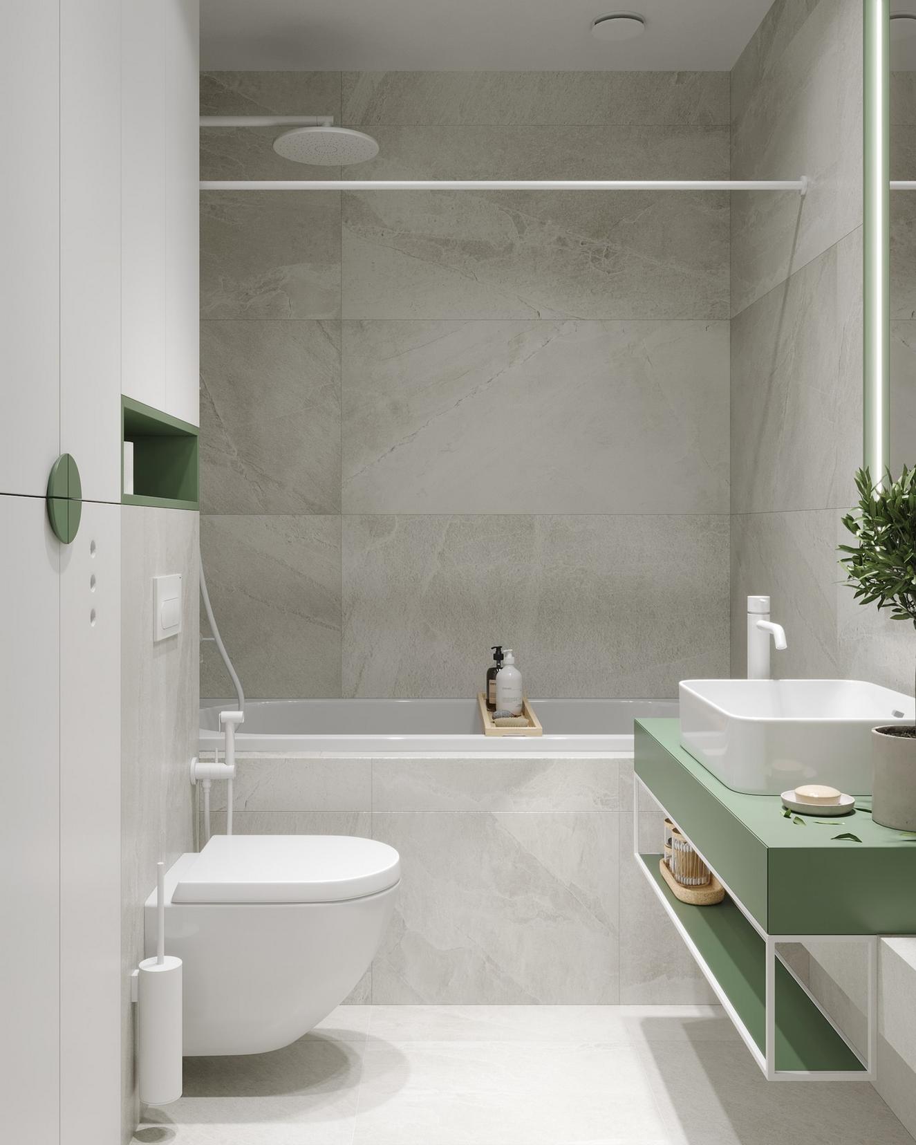 Diáklánynak berendezett 23m2-es lakás lágy szürke, fa és kellemes zöld szín kombinációjával Diáklánynak berendezett 23m2-es lakás lágy szürke, fa és kellemes zöld szín kombinációjával