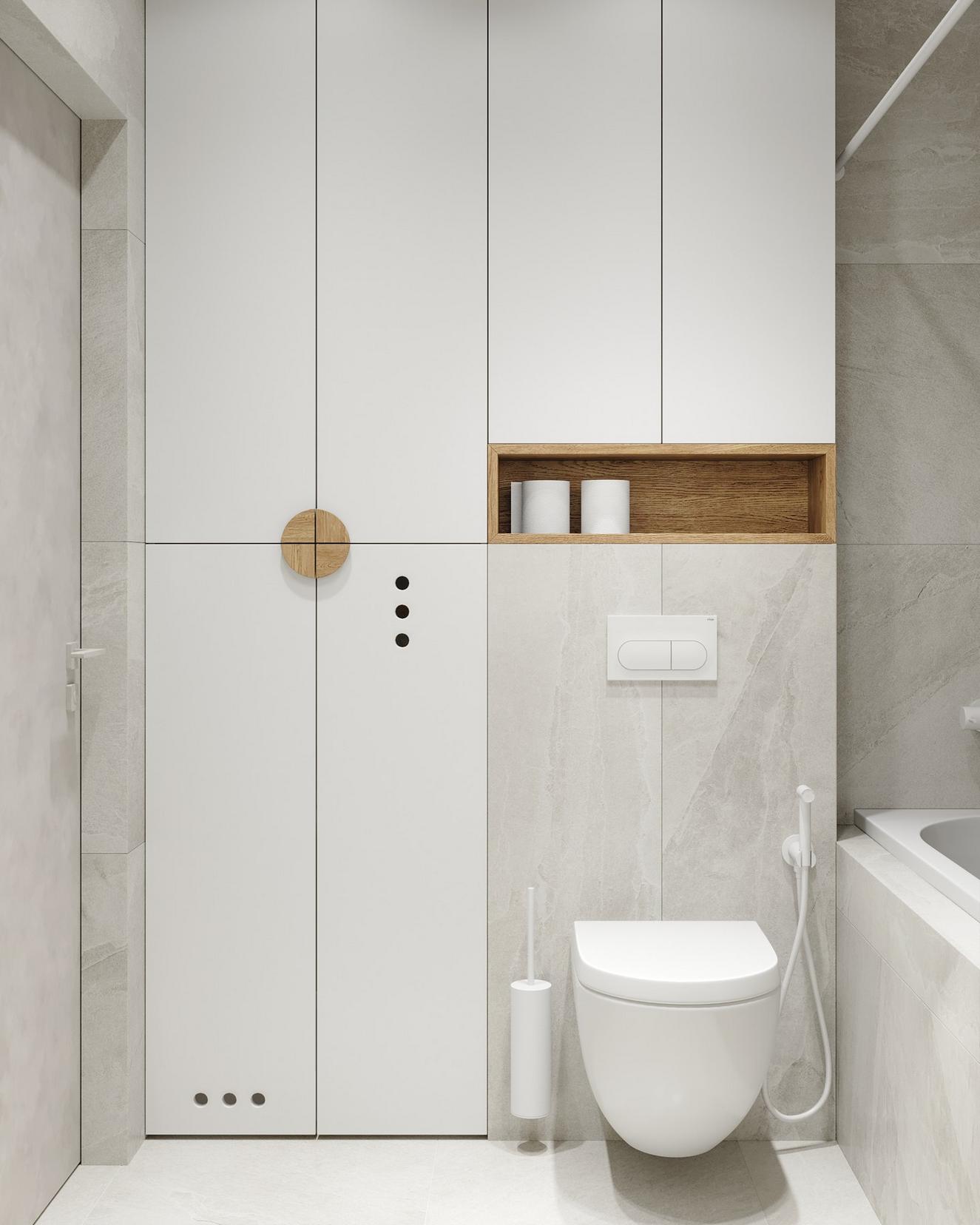 Diáklánynak berendezett 23m2-es lakás lágy szürke, fa és kellemes zöld szín kombinációjával Diáklánynak berendezett 23m2-es lakás lágy szürke, fa és kellemes zöld szín kombinációjával