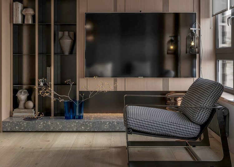 Fiatal jogász férfi mini lakása, stílusos, szigorú, igényes tér 24m2-en