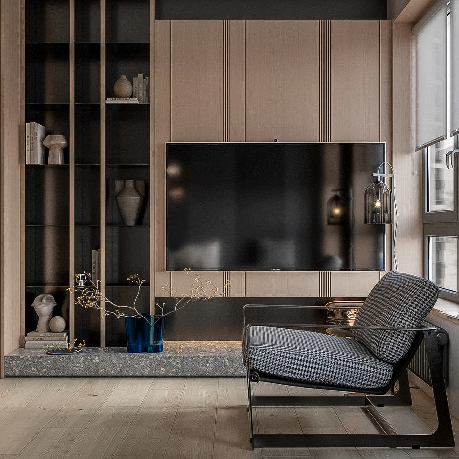 Fiatal jogász férfi mini lakása, stílusos, szigorú, igényes tér 24m2-en Fiatal jogász férfi mini lakása, stílusos, szigorú, igényes tér 24m2-en