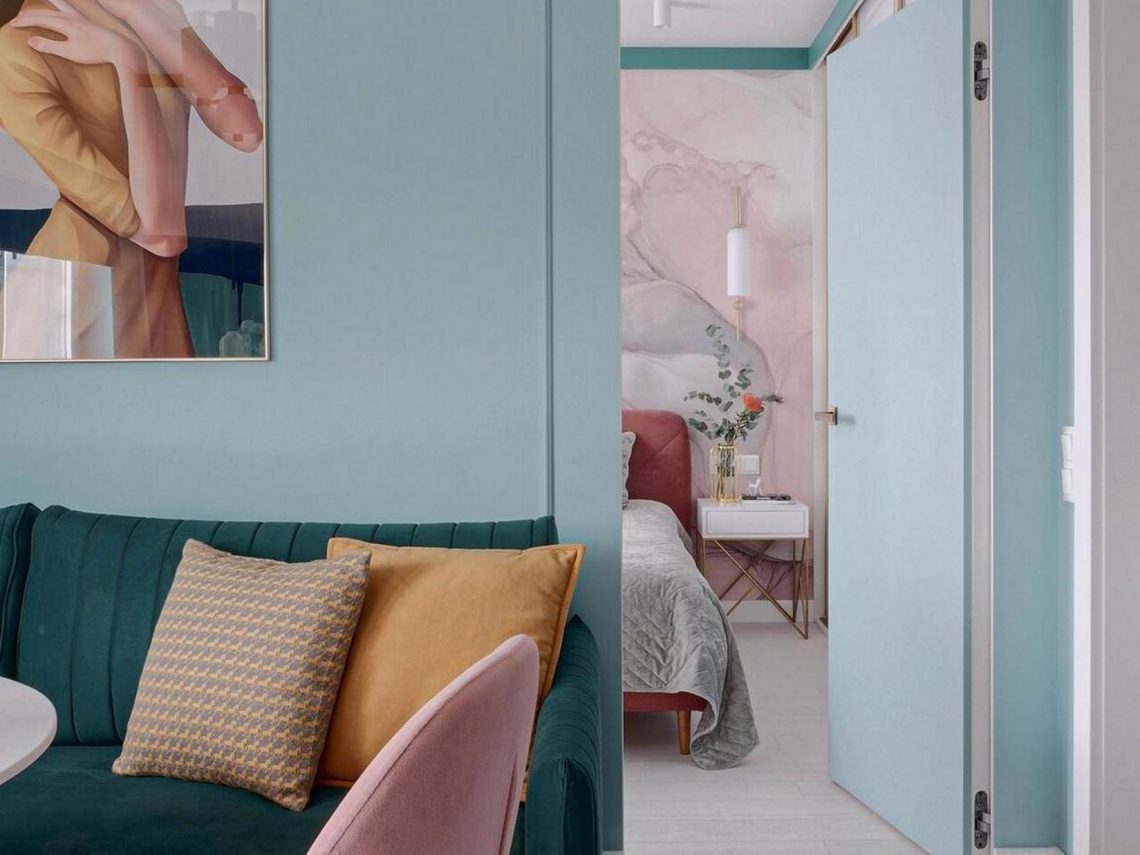 Finom nőies színvilág türkiz és lágy rózsaszín árnyalatokkal