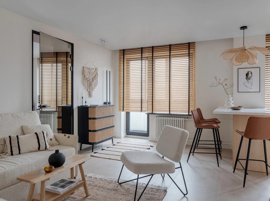 Kis, barátságos lakás boho stílusú elemekkel