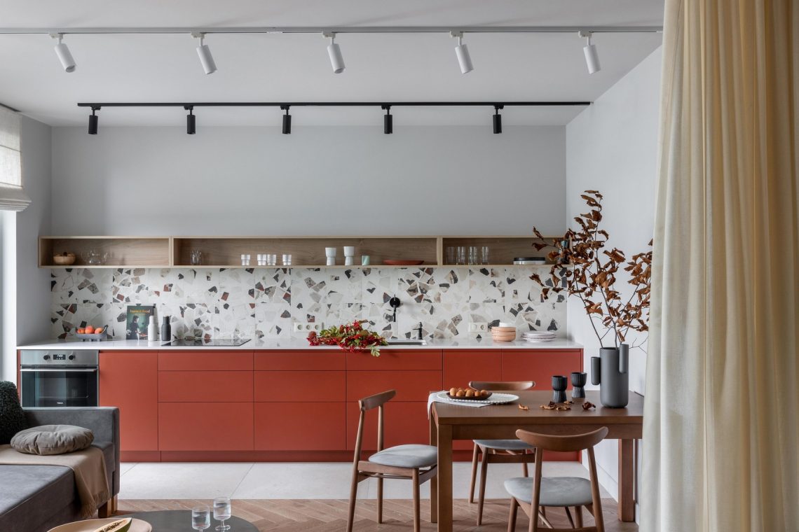 Könnyed, légies és rugalmas tér fiatal, aktív nő 48m2-es lakásában