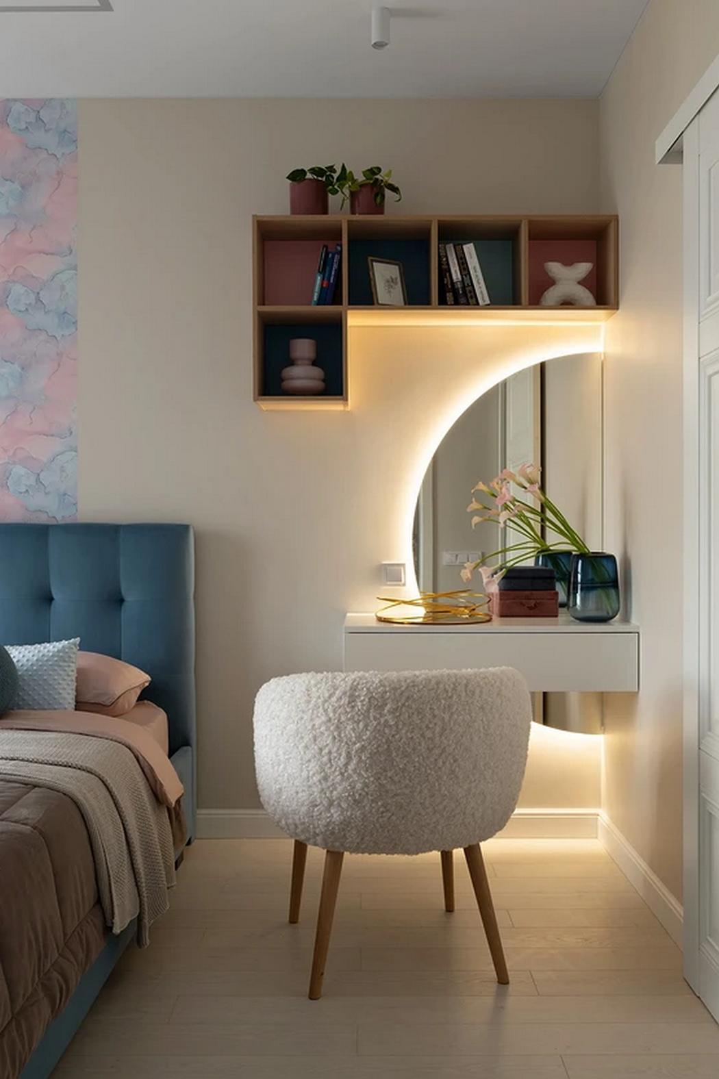 Álomotthon lágy színekkel és átgondolt részletekkel, fiatal nő és három cica 42m2-en