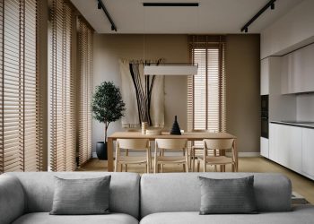 Fa reluxa, Japandi stílus: praktikum és kényelem ötfős család otthonában