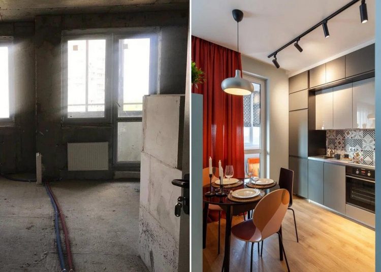 Hogyan alakult át egy üres garzonlakás multifunkcionális térré