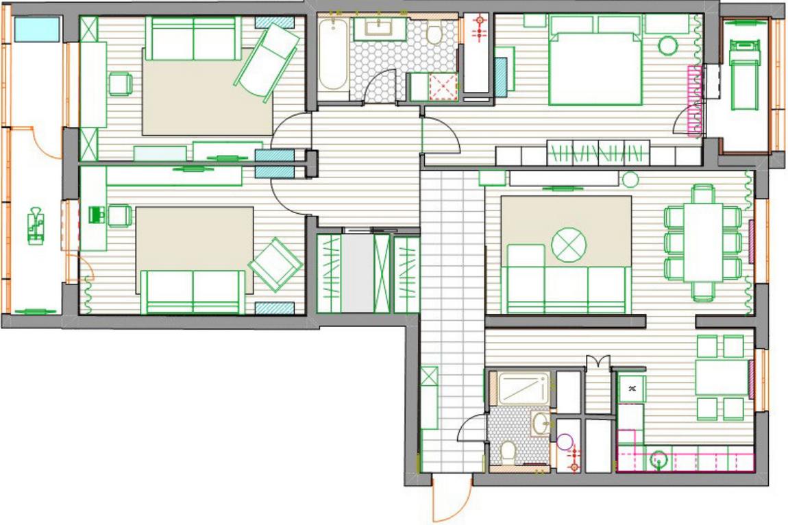 Klasszikus részletek, nyugtató finom színárnyalatok, otthonos 120m2-es lakás