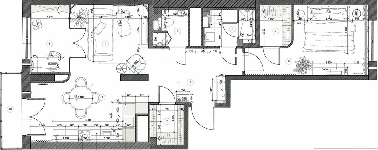 Otthonról dolgozó pár 74m2-es lakása rengeteg tárolóhellyel