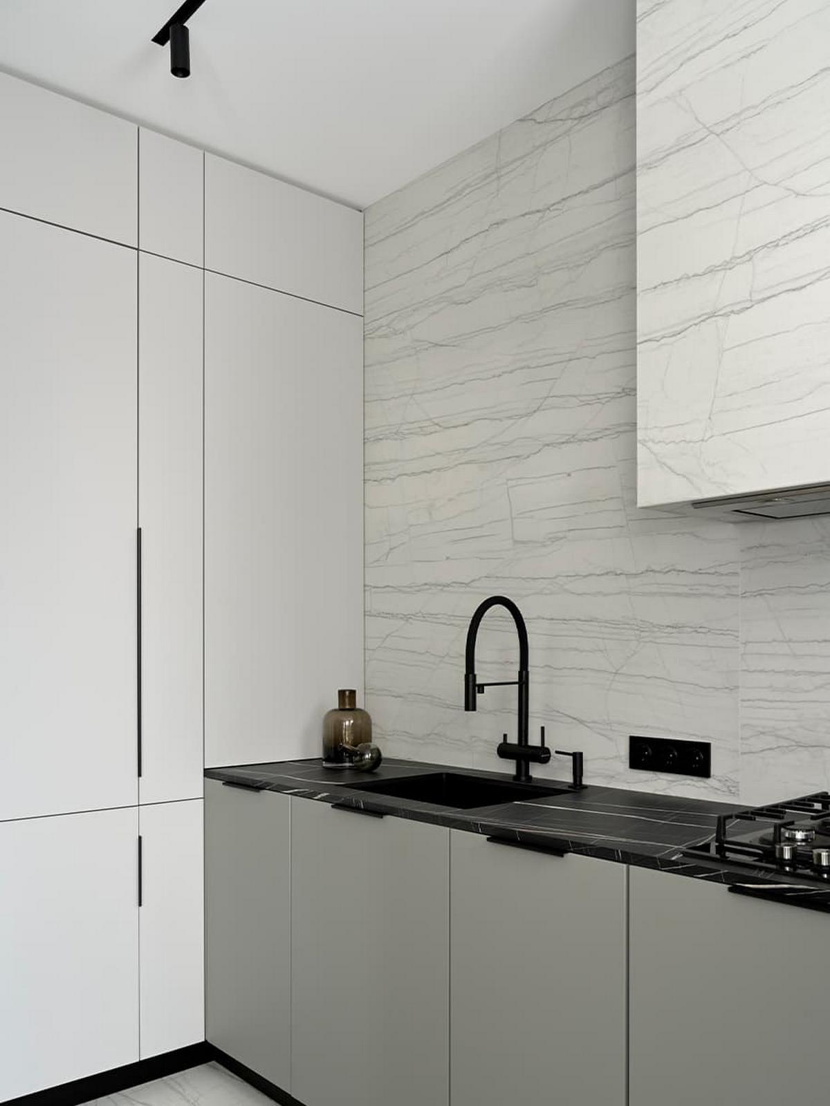 3D falpanel a fő dekorelem a fiatal férfinak berendezett modern lakásban 3D falpanel a fő dekorelem a fiatal férfinak berendezett modern lakásban