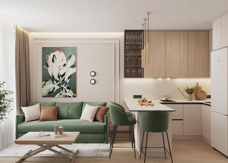 Elegáns lakásberendezés: természetes színek, modern klasszikus stílus