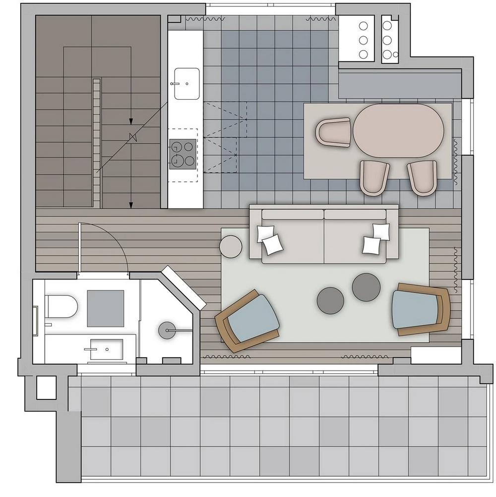 Háromszintes sorház berendezés Mallorca hangulatával, otthonos dekorációval