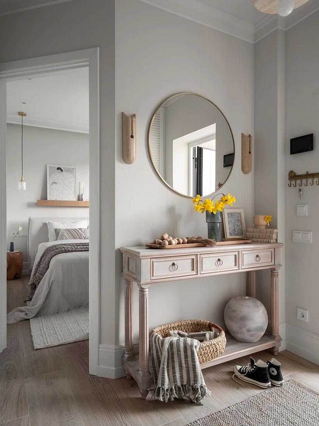 Háromszintes sorház berendezés Mallorca hangulatával, otthonos dekorációval