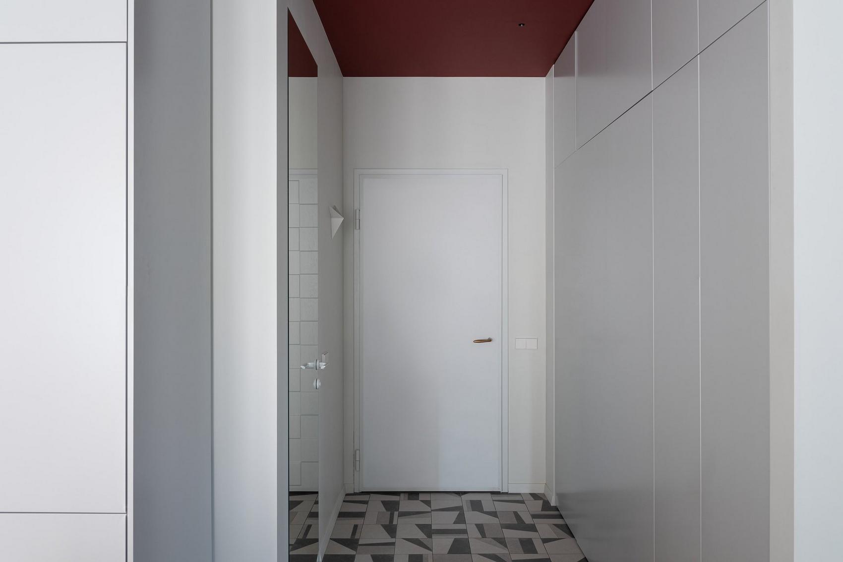 Kis konyhasziget és nyitott, modern, színekkel is díszített tér 40m2-es lakásban Kis konyhasziget és nyitott, modern, színekkel is díszített tér 40m2-es lakásban