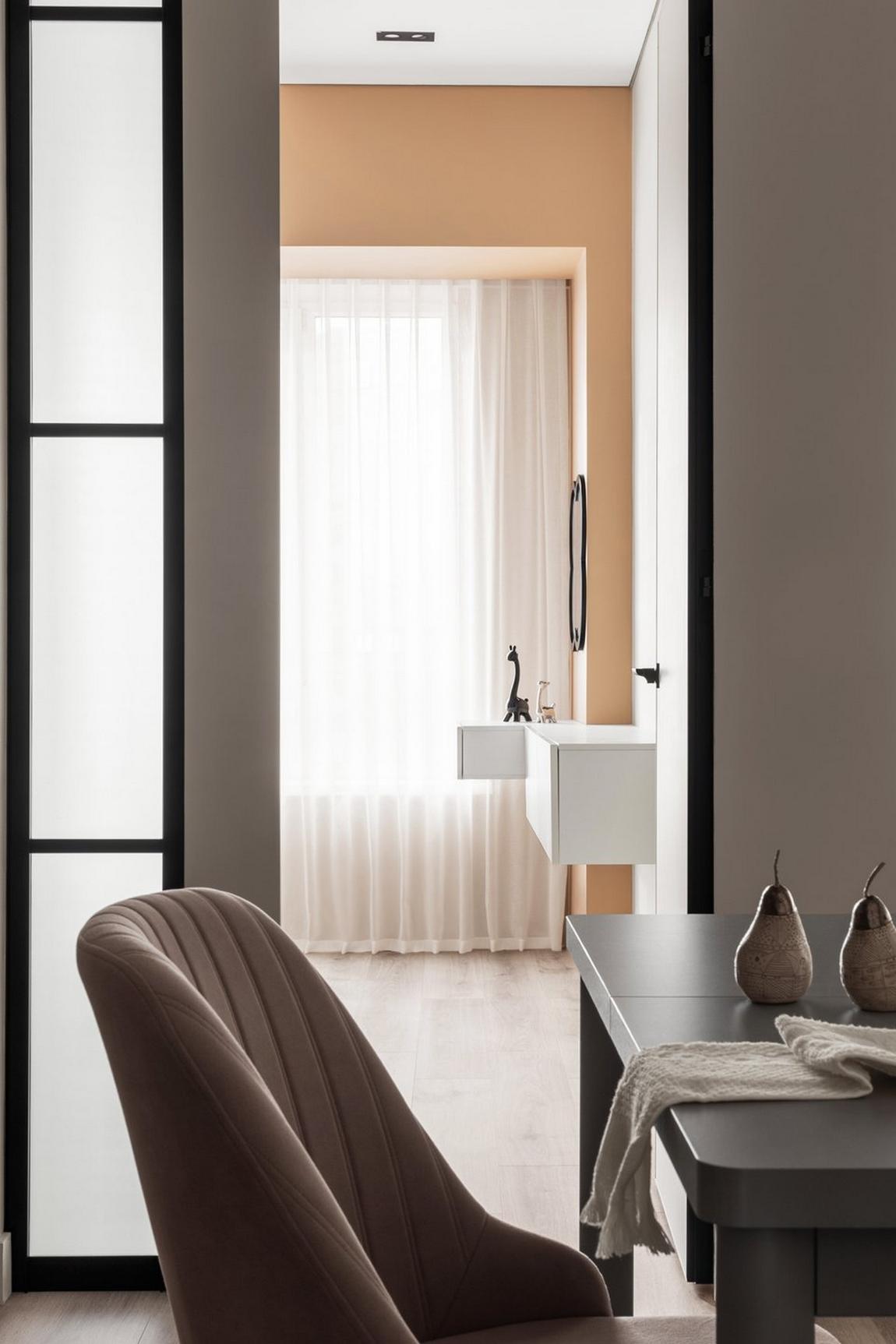 Pasztell monokróm, Japandi elemekkel - kevés természetes fényhez igazított berendezés 50m2-en