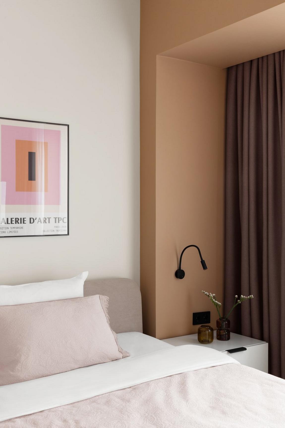 Pasztell monokróm, Japandi elemekkel - kevés természetes fényhez igazított berendezés 50m2-en