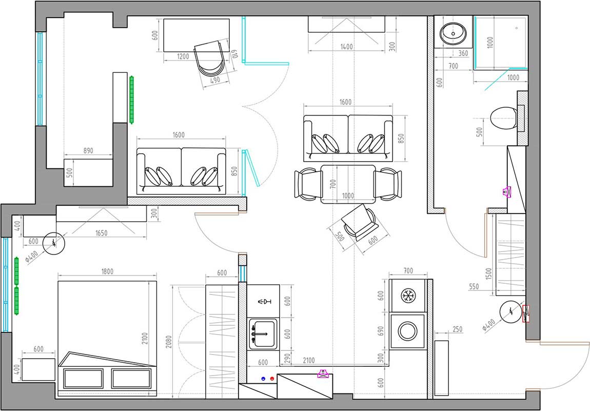 Pasztell monokróm, Japandi elemekkel - kevés természetes fényhez igazított berendezés 50m2-en