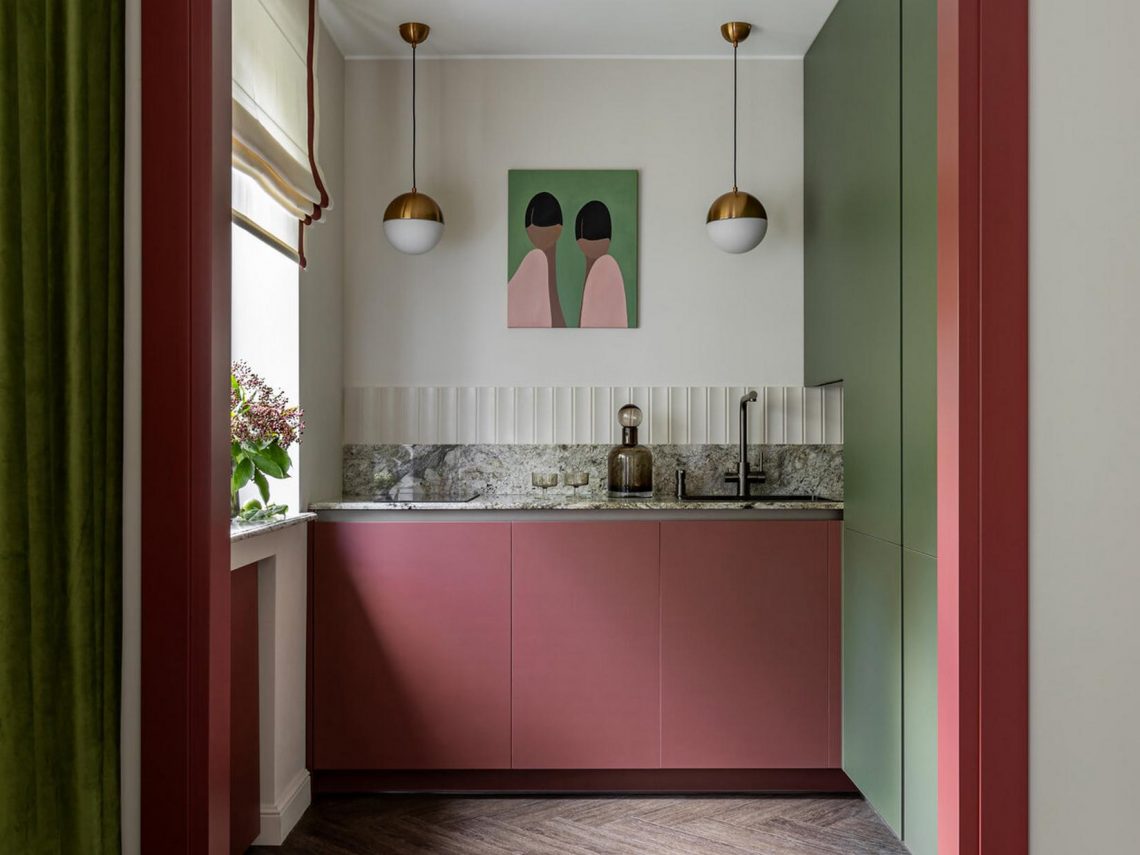 Színesen, egyedi karakterrel berendezett enteriőr, 44m2