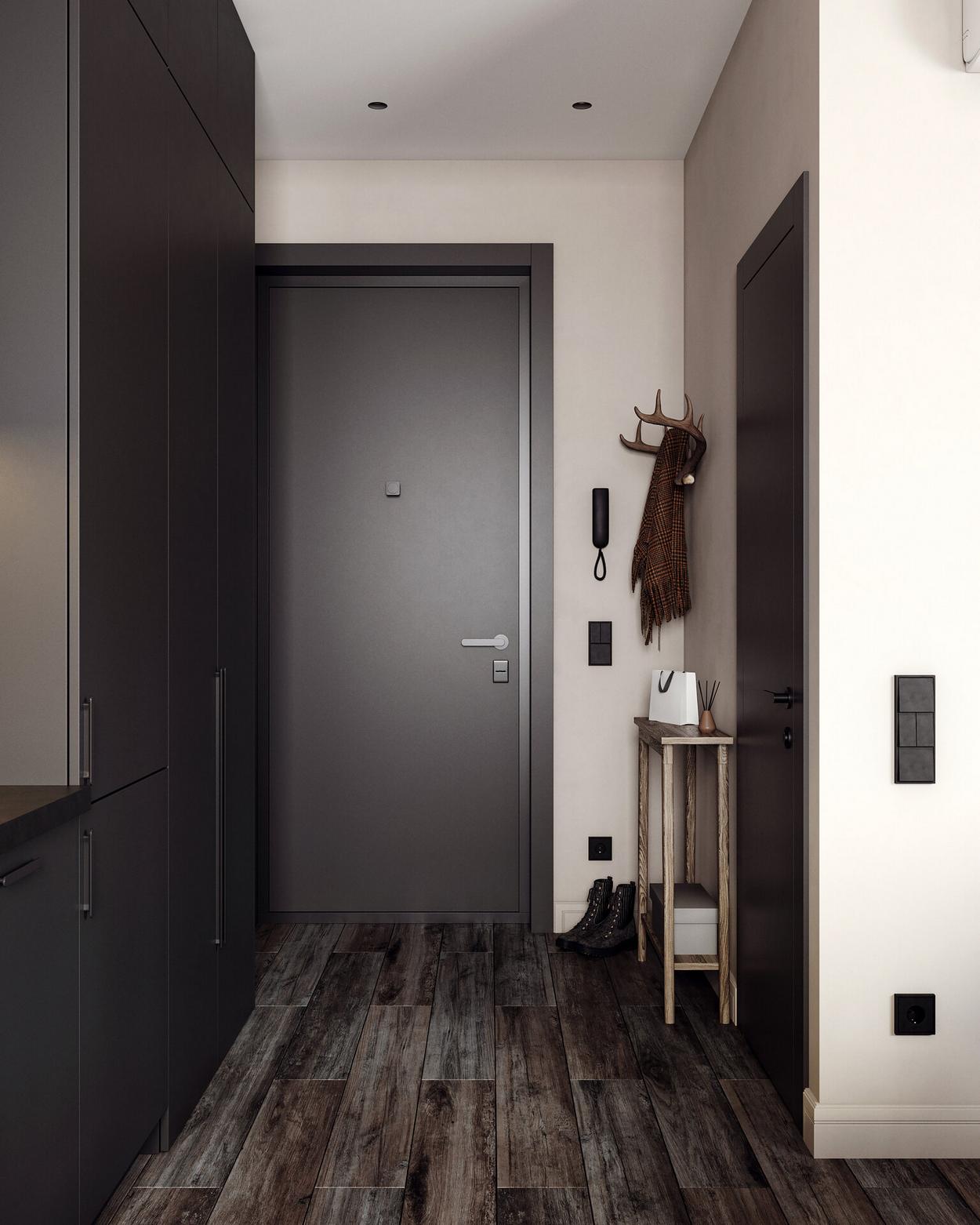 Érdekesen kevert ipari és rusztikus stíluselemek fiatal nő kis lakásában Érdekesen kevert ipari és rusztikus stíluselemek fiatal nő kis lakásában