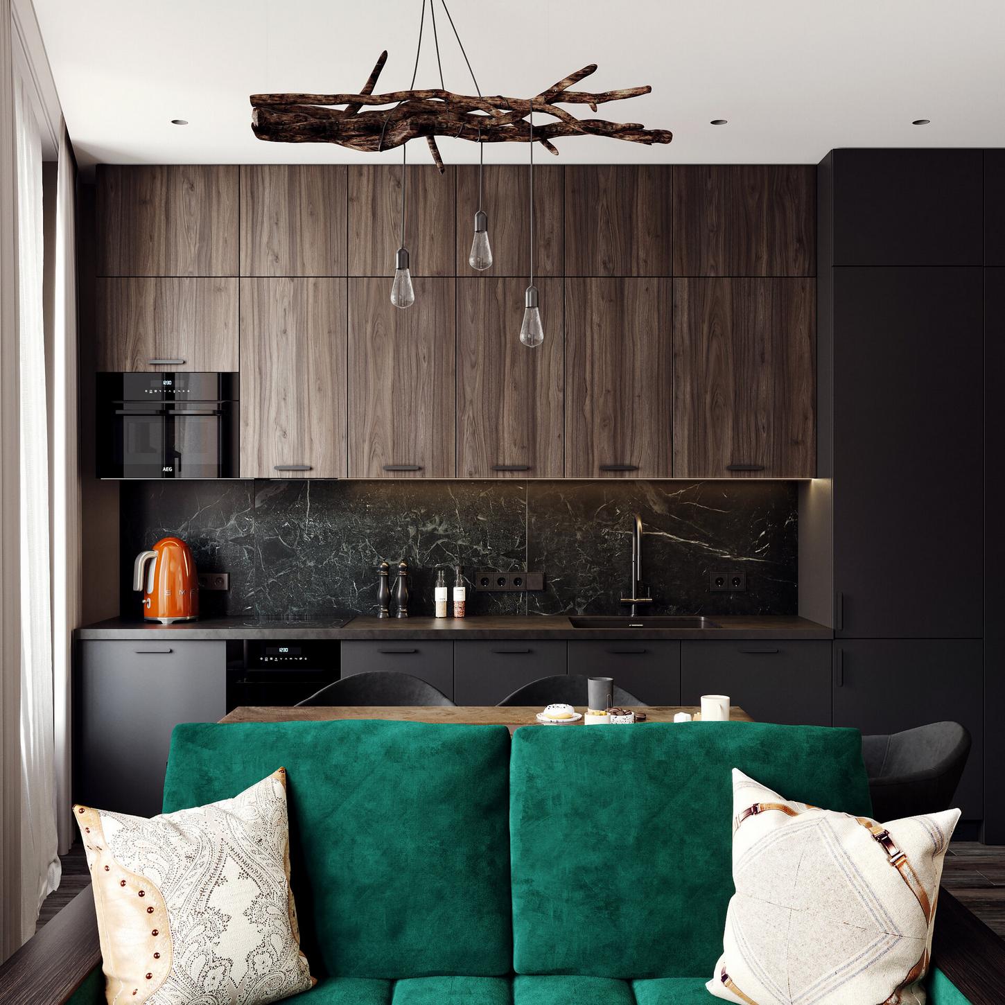 Érdekesen kevert ipari és rusztikus stíluselemek fiatal nő kis lakásában Érdekesen kevert ipari és rusztikus stíluselemek fiatal nő kis lakásában