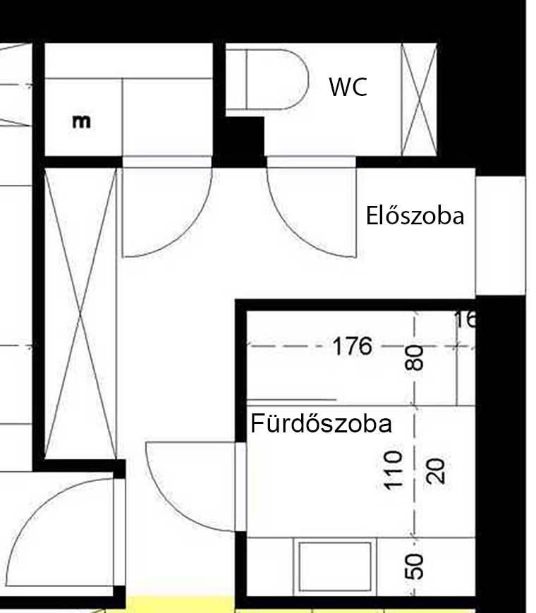 alaprajz - fürdőszoba, WC alaprajz - fürdőszoba, WC