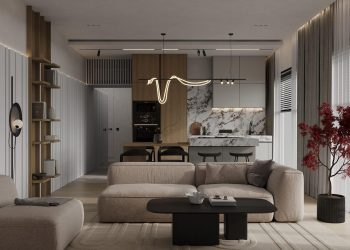 Kő, fa, falpanel: férfi otthona modern megoldásokkal és természetes anyagokkal