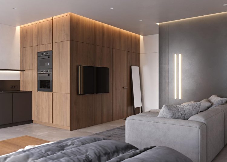 Minimál stílusban berendezett, letisztult férfi lakás teljes nyitottsággal