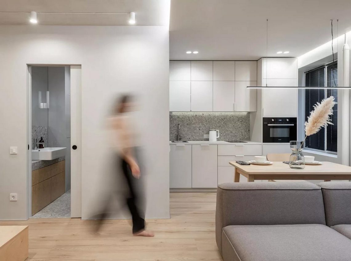 Modern garzonlakás okos térszervezéssel, fiataloknak