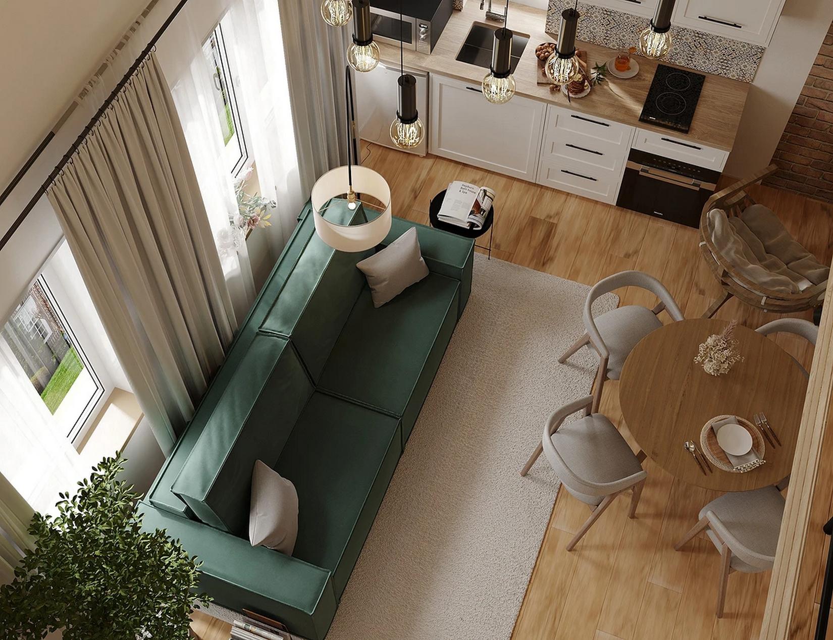 Otthonos kis ház, ami 51m2-en a tágas tér élményét nyújtja Otthonos kis ház, ami 51m2-en a tágas tér élményét nyújtja