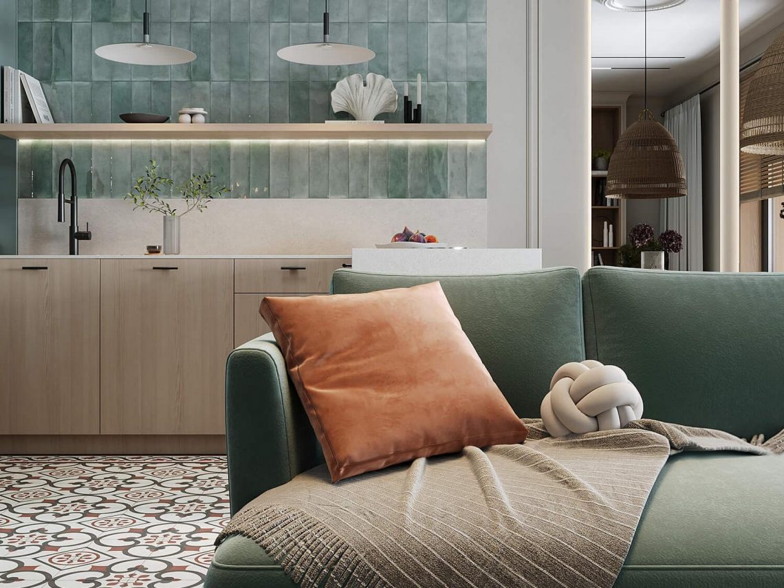 Több aktuális lakberendezési trend kétgyermekes család otthonában, 86m2