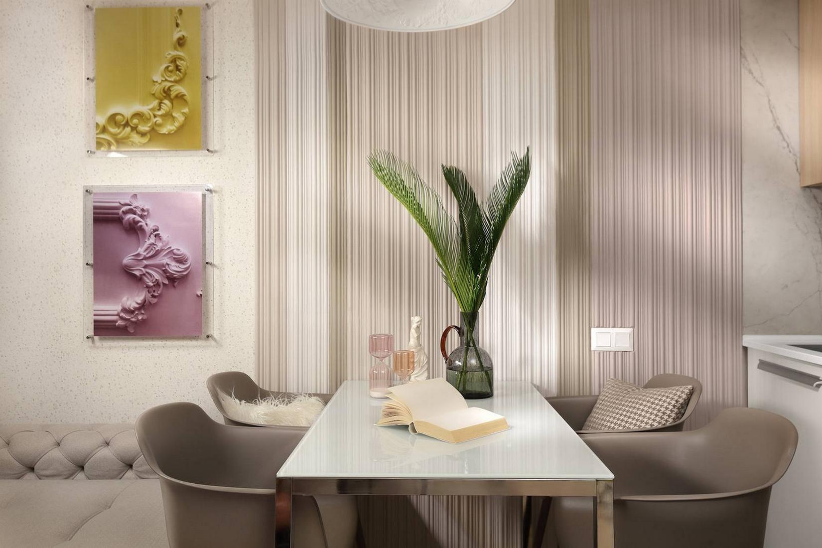 A tágasság illúziója ügyes térszervezéssel fiatal házaspár 34m2-es otthonában