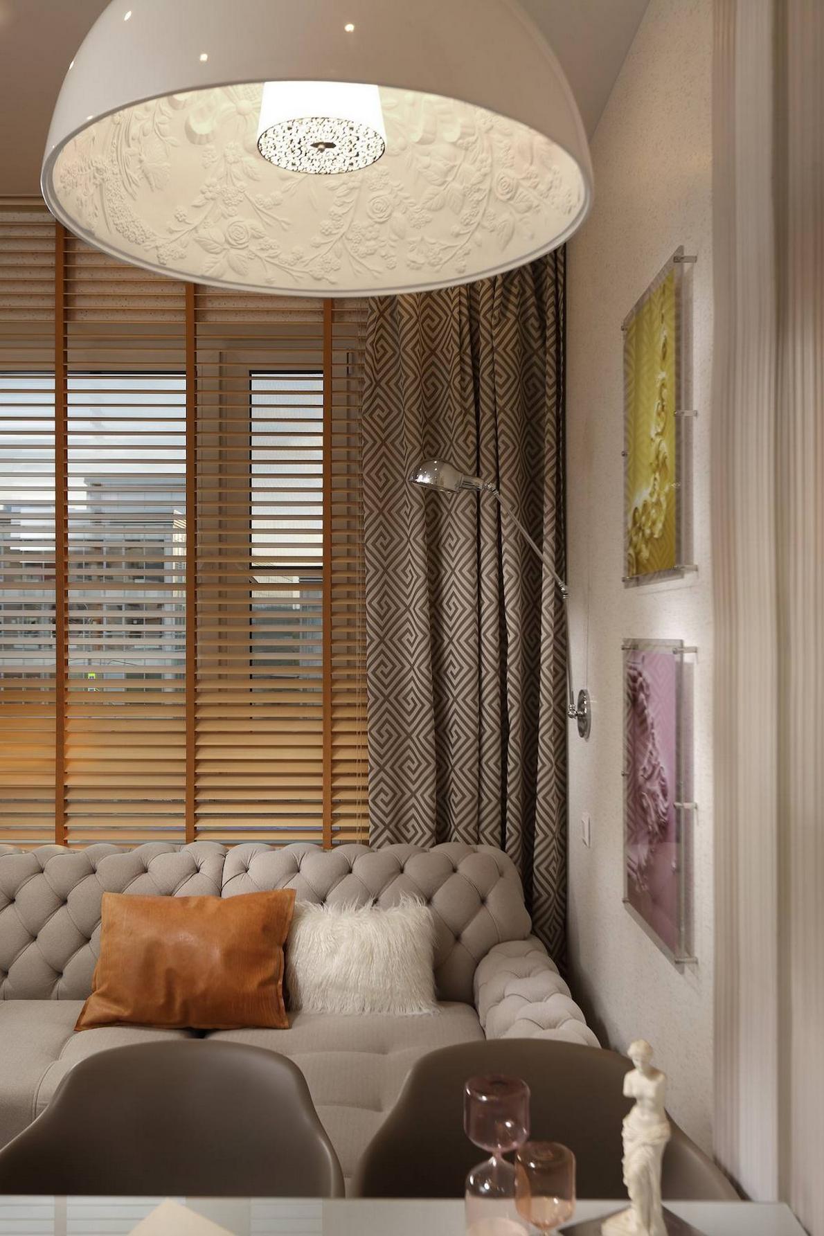 A tágasság illúziója ügyes térszervezéssel fiatal házaspár 34m2-es otthonában