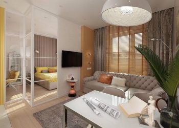 A tágasság illúziója ügyes térszervezéssel fiatal házaspár 34m2-es otthonában