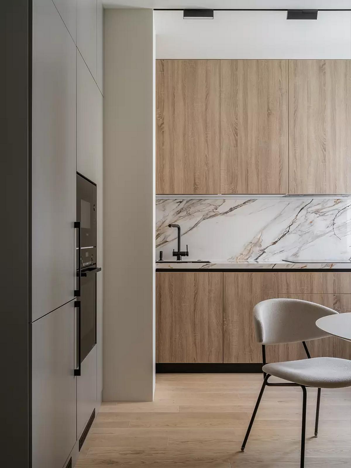 Család új építésű lakása szabálytalan alaprajzzal - letisztult, elegáns enteriőr Család új építésű lakása szabálytalan alaprajzzal - letisztult, elegáns enteriőr