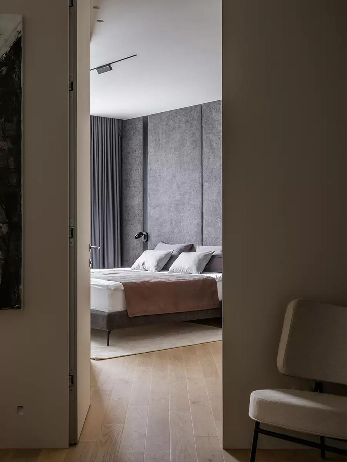 Család új építésű lakása szabálytalan alaprajzzal - letisztult, elegáns enteriőr Család új építésű lakása szabálytalan alaprajzzal - letisztult, elegáns enteriőr