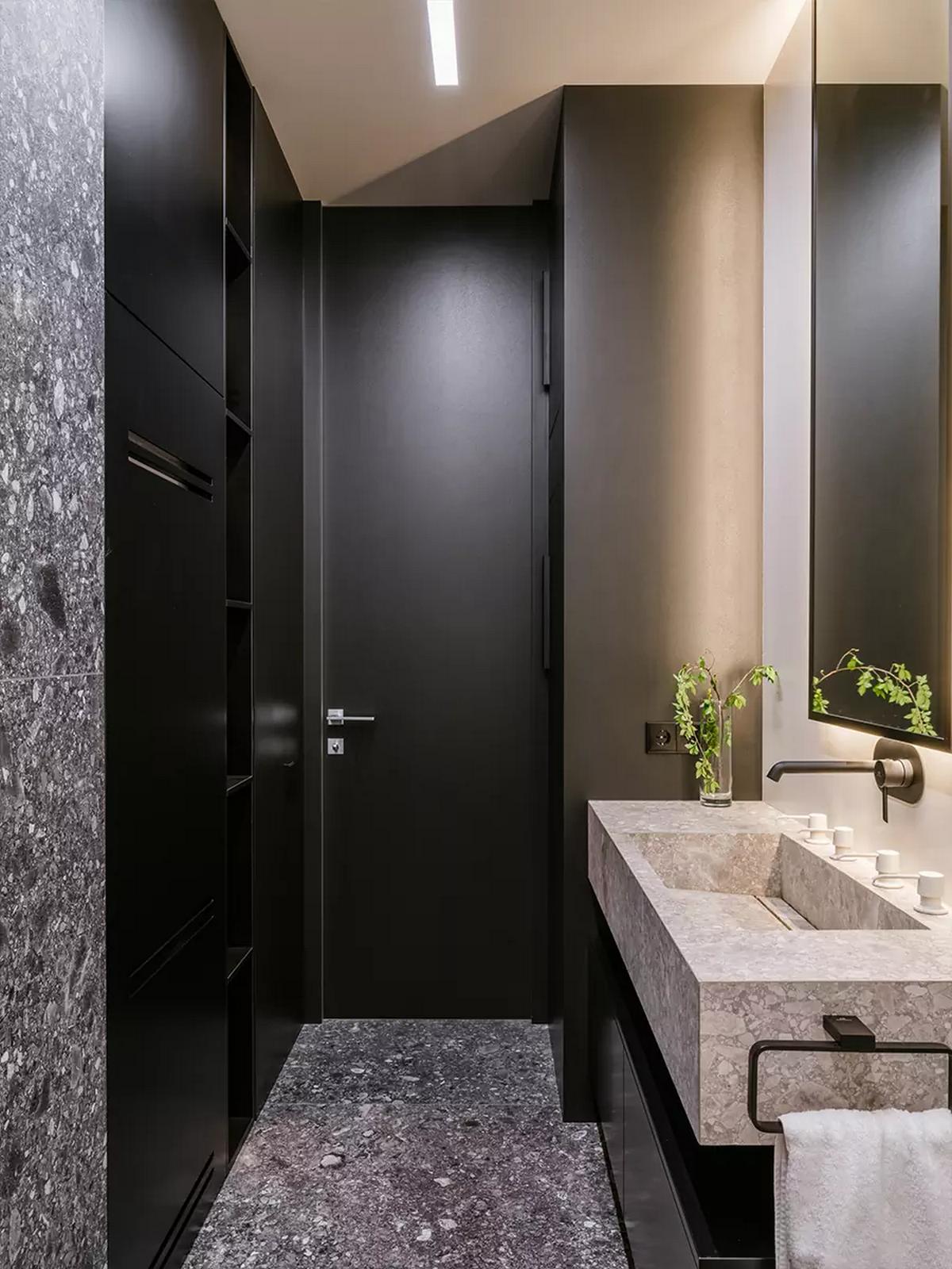 Család új építésű lakása szabálytalan alaprajzzal - letisztult, elegáns enteriőr Család új építésű lakása szabálytalan alaprajzzal - letisztult, elegáns enteriőr